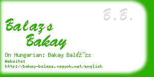 balazs bakay business card